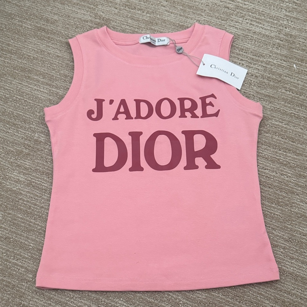 Dior Tank Top in Pink with Bold Print